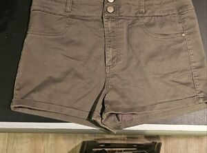 love, Fire High Waist Olive Shorts